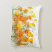 カリフォルニアポピー印象派アート アクセントクッション (裏面(縦))