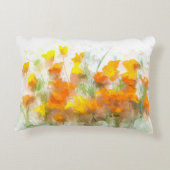 カリフォルニアポピー印象派アート アクセントクッション (裏面)