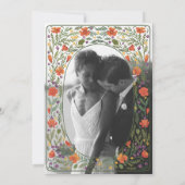 カリフォルニアポピー図解入りの、写真付きのズディナーカード 招待状 (裏面)