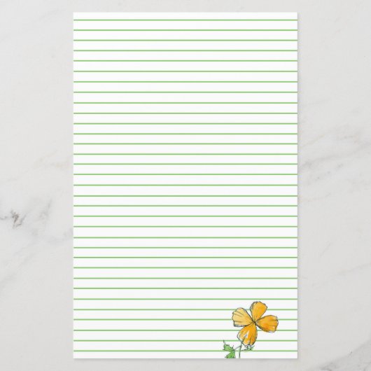 カリフォルニアポピー花オレンジグリーン裏打ち (裏面)