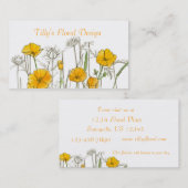 カリフォルニアポピー花ビジネスカードワイルドフラワー 名刺 (正面/裏面)