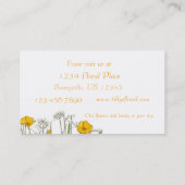 カリフォルニアポピー花ビジネスカードワイルドフラワー 名刺 (裏面)