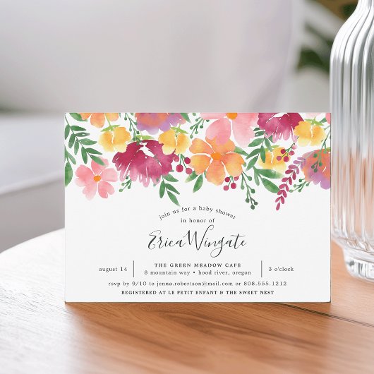 カリフォルニアポピー赤ちゃんシャワー招待状 招待状
