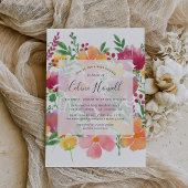 カリフォルニアポピー赤ちゃんシャワー招待状 招待状