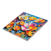 カリフォルニアポピー鮮やかズの花 タイル (側面)