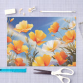 カリフォルニアポピー鮮やかズメドウ 薄葉紙 (クラフト)