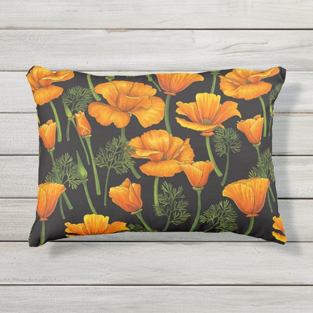 カリフォルニアポピー アウトドアクッション (正面)