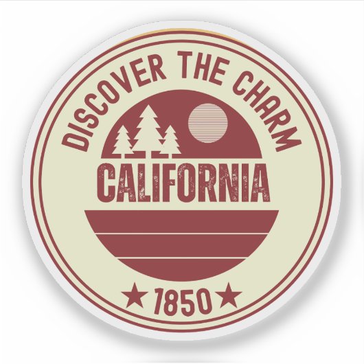 カリフォルニアポピー - カリフォルニア州の州花 シール (正面)