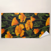 カリフォルニアポピー ビーチタオル (正面)