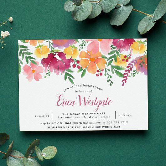 カリフォルニアポピー |ブライダルシャワーの招待 招待状
