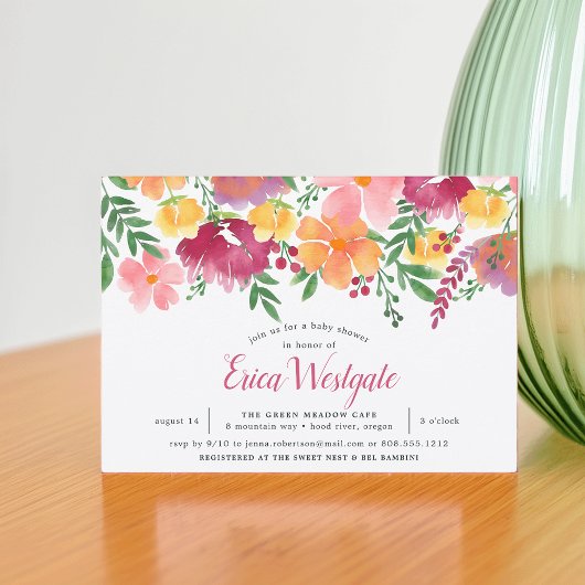 カリフォルニアポピー | ベビーシャワー招待状 招待状