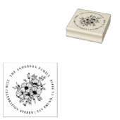 カリフォルニアポピー |名前をカスタムすると差出人住所 ラバースタンプ (押印)