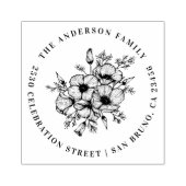 カリフォルニアポピー |名前をカスタムすると差出人住所 ラバースタンプ (インプリント)