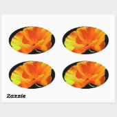 カリフォルニアポピー 楕円形シール (シート)