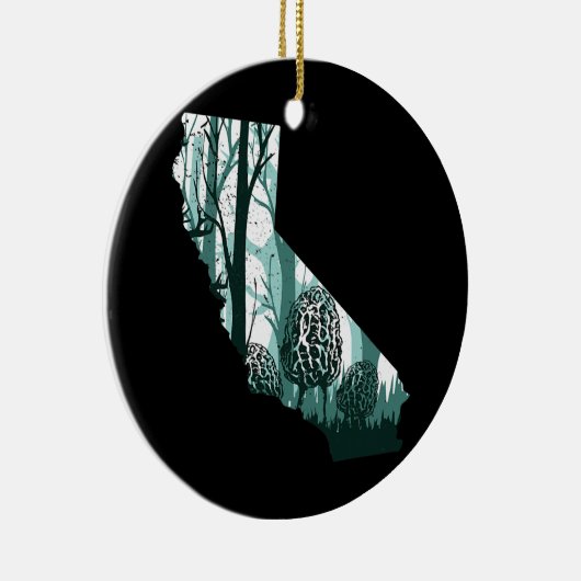 カリフォルニアマップモレルキノコ狩りショミング セラミックオーナメント (右)