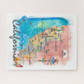 カリフォルニアマ図解入りの、写真付きのップと観光客のハイライト ジグソーパズル (横)