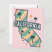カリフォルニアマ図解入りの、写真付きのップはっきりしたカラフルはがき ポストカード (正面/裏面)