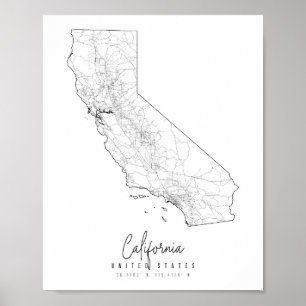 カリフォルニアミニマル通りの地図 ポスター
