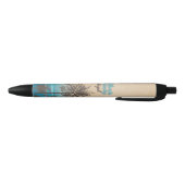 カリフォルニアヤシの木及びビーチ、 黒ボールペン (ボトム)