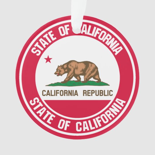 カリフォルニアラウンドエンブレム オーナメント (正面)
