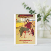 カリフォルニアラグーナビーチヴィンテージトラベルポストカード ポストカード (スタンド正面)