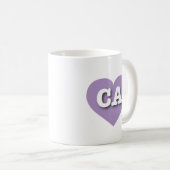 カリフォルニアラベンダーハート- I love CA コーヒーマグカップ (正面右)