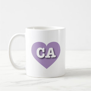 カリフォルニアラベンダーハート- I love CA コーヒーマグカップ