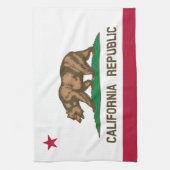 カリフォルニアリパブリック熊の国旗：カリゴールデン州 キッチンタオル (縦)