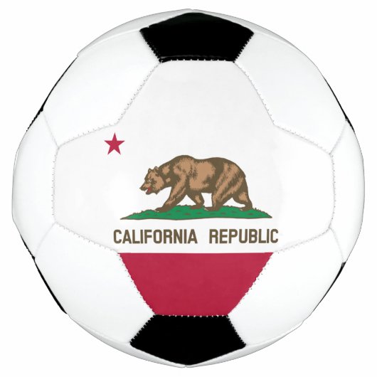 カリフォルニアリパブリック熊の国旗:カリゴールデン州 サッカーボール (正面)