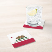 カリフォルニアリパブリック熊の国旗：カリゴールデン州 スクエアペーパーコースター (インサイチュ)