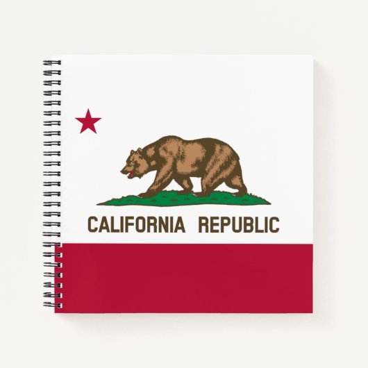 カリフォルニアリパブリック熊の国旗:カリゴールデン州 ノートブック (正面)