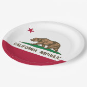 カリフォルニアリパブリック熊の国旗:カリゴールデン州 ペーパープレート (アングル)