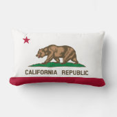 カリフォルニアリパブリック熊の国旗：カリゴールデン州 ランバークッション (正面)