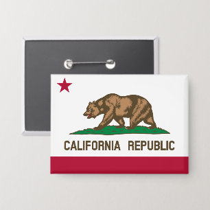 カリフォルニアリパブリック熊の国旗:カリゴールデン州 缶バッジ