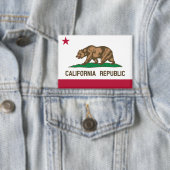 カリフォルニアリパブリック熊の国旗:カリゴールデン州 缶バッジ (インサイチュ)