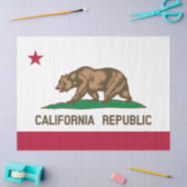 カリフォルニアリパブリック熊の国旗：カリゴールデン州 薄葉紙 (クラフト)