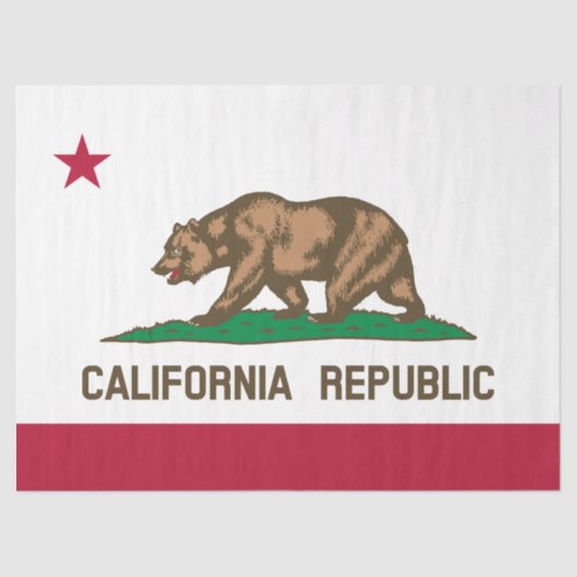 カリフォルニアリパブリック熊の国旗：カリゴールデン州 薄葉紙 (正面)