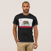 カリフォルニアリパブリック熊の国旗：カリゴールデン州 Tシャツ (正面フル)