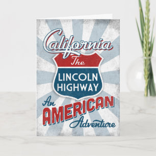 カリフォルニアリンカーンハイウェイヴィンテージアメリカ カード
