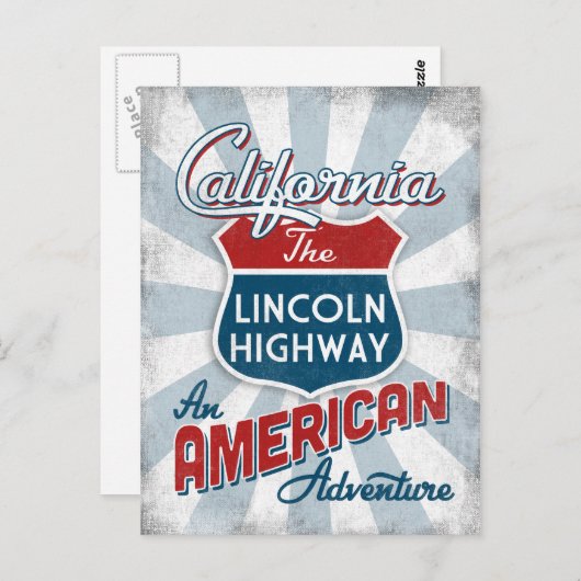 カリフォルニアリンカーンハイウェイヴィンテージアメリカ ポストカード (正面/裏面)