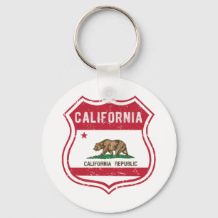 カリフォルニアルート66旗ポスターアクリルプリント旅行 キーホルダー
