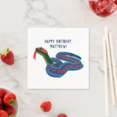 カリフォルニアレッドサイドガータースネークバースデーパーティー スタンダードカクテルナプキン (インサイチュ)