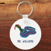 カリフォルニアレッドサイドガータースネークパーソナライズされた キーホルダー (正面)