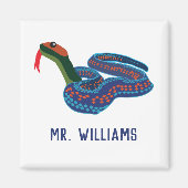 カリフォルニアレッドサイドガータースネークパーソナライズされた マグネット (正面)