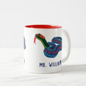 カリフォルニアレッドサイドガータースネークパーソナライズドマグカップ ツートーンマグカップ (正面右)