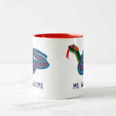 カリフォルニアレッドサイドガータースネークパーソナライズドマグカップ ツートーンマグカップ (中央)