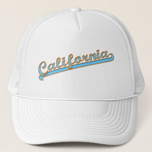 カリフォルニアレトロのサーファーのロゴのティール(緑がかった色) キャップ