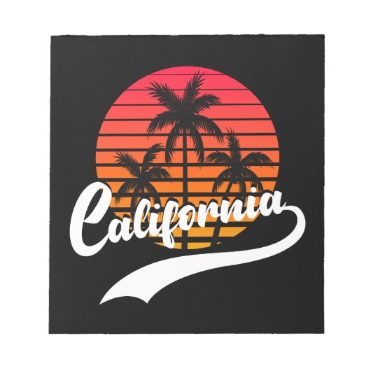 カリフォルニアレトロサンセットメモ帳 ノートパッド (正面)