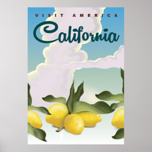 カリフォルニアレモンズヴィンテージ旅行プリント。 ポスター