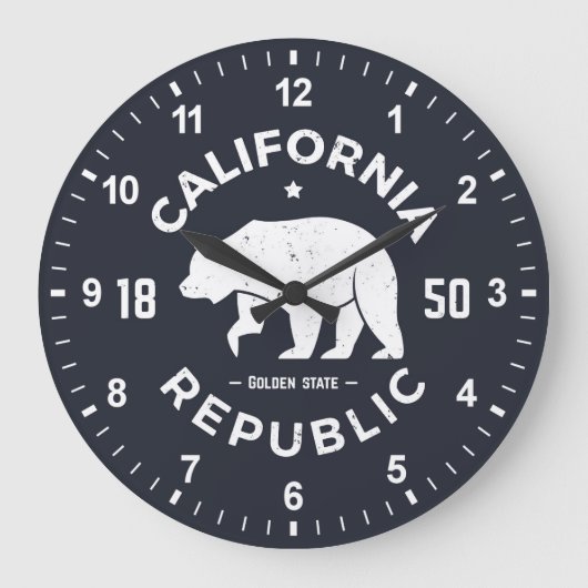 カリフォルニアロゴ|カリフォルニア ラージ壁時計 (正面)